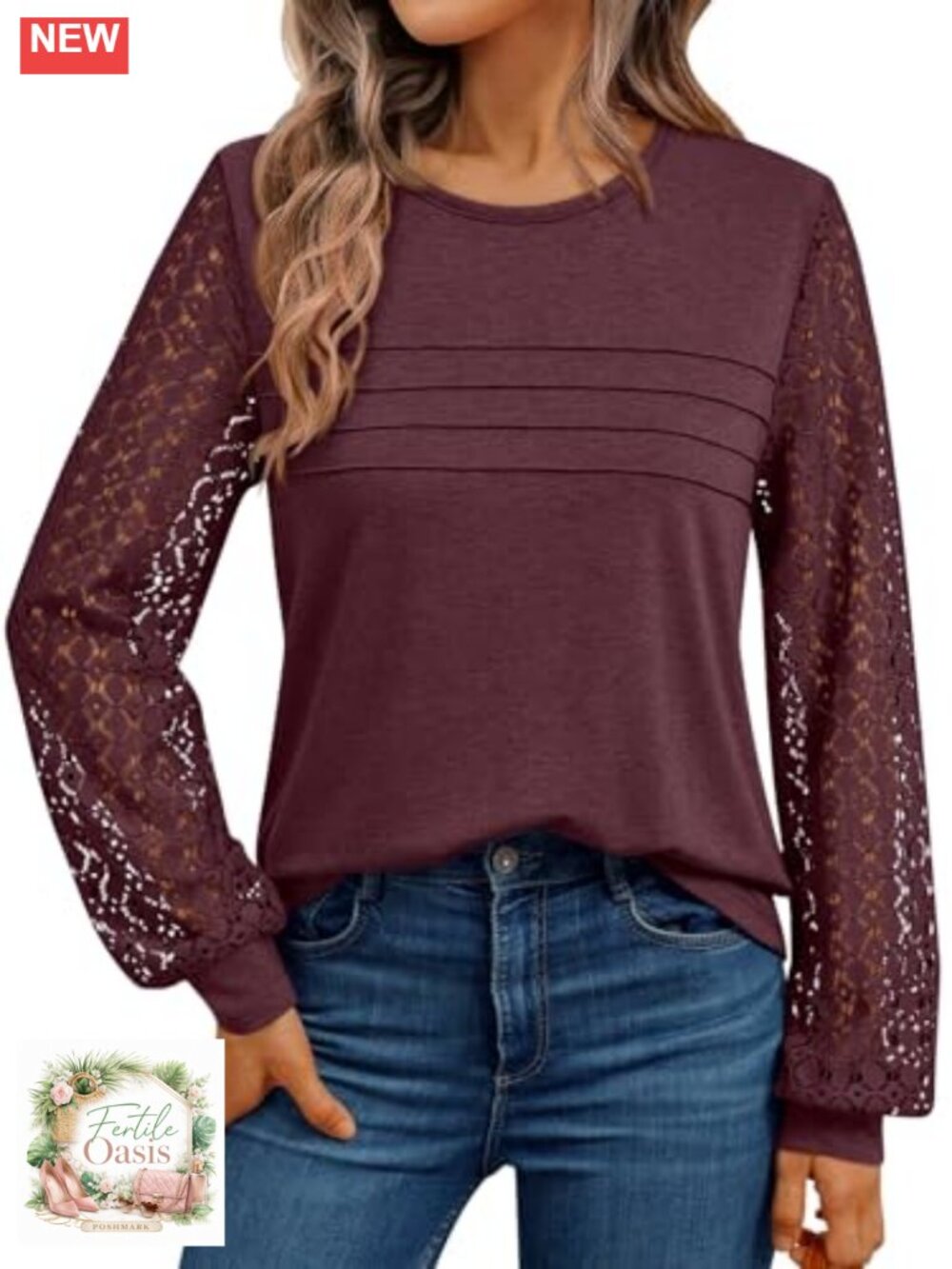 Women's Lace Long Sleeve Tops Dressy Casual Blouse 82% Polyester